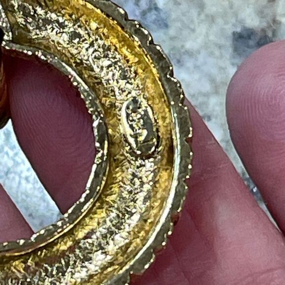 Yves Saint Laurent (YSL) Gold Clip-On Hoop Earrings - Picture 3 of 4